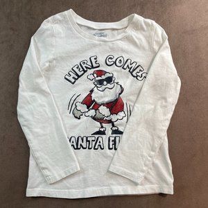 OshKosh Kids Festive Santa Floss Shirt Size 5 (SKU: 53G)
